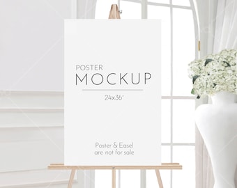 Wedding Poster Mockup: Easel Sign, 24x36 (Digital Download)