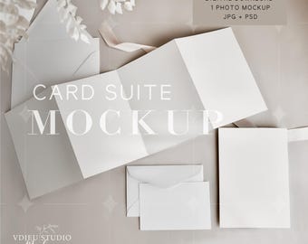 Concertina Wedding Stationery Mockup: 5x7 Card Set (Digital Download),  VDCARD-58