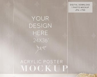 24 x 36" acrylpostermodel: slim PSD-object (digitale download), VDPOSTER-12