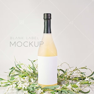 Wine Bottle Label Mockup: Wedding Favor Tag (Digital Download)
