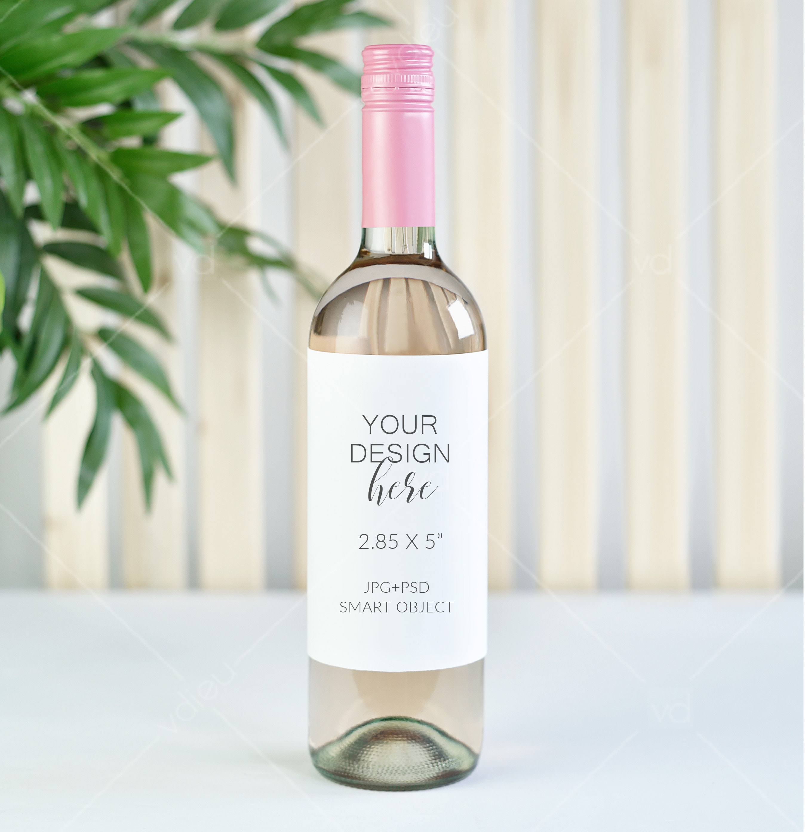 Wine Bottle Label Mockup: 2.85x5