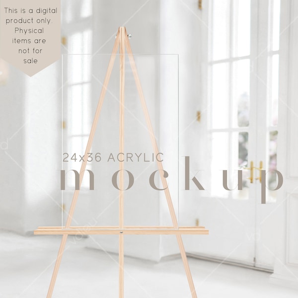 Blank Acrylic Mockup, Vertical Acrylic Mockup, Wedding Easel Mockup, Clear Acrylic Mockup, Acrylic Wedding Sign Mockup, VDieu-406