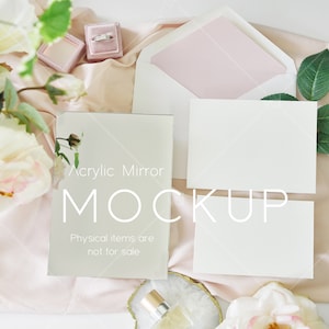 Acrylic Mirror Invitation Mockup: 5x7&quot; PSD Card (Digital Download)