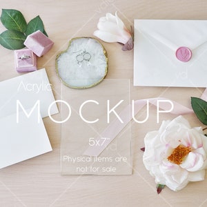 13x18cm Acryl Einladung Mockup, Antwortkarten Mockup, Hochzeit Briefpapier Mockup, PSD Smart Objekt, ADDARD-2