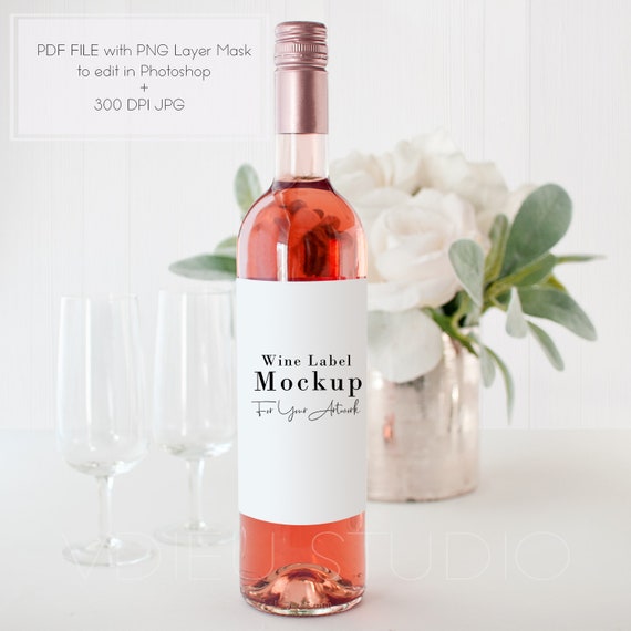 Wine Bottle Label Mockup Image Wedding Favor Mockup Wedding Etsy