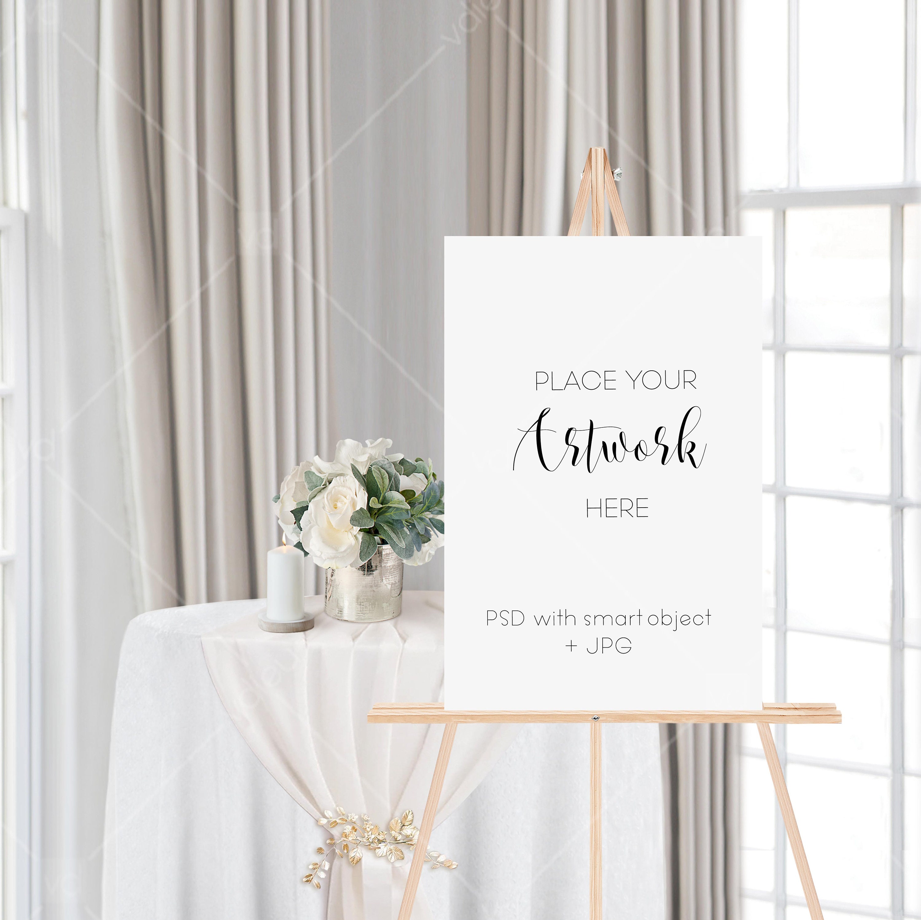 Download Poster Easel Mockup Bridal Shower Mockup Image Welcome Sign | Etsy
