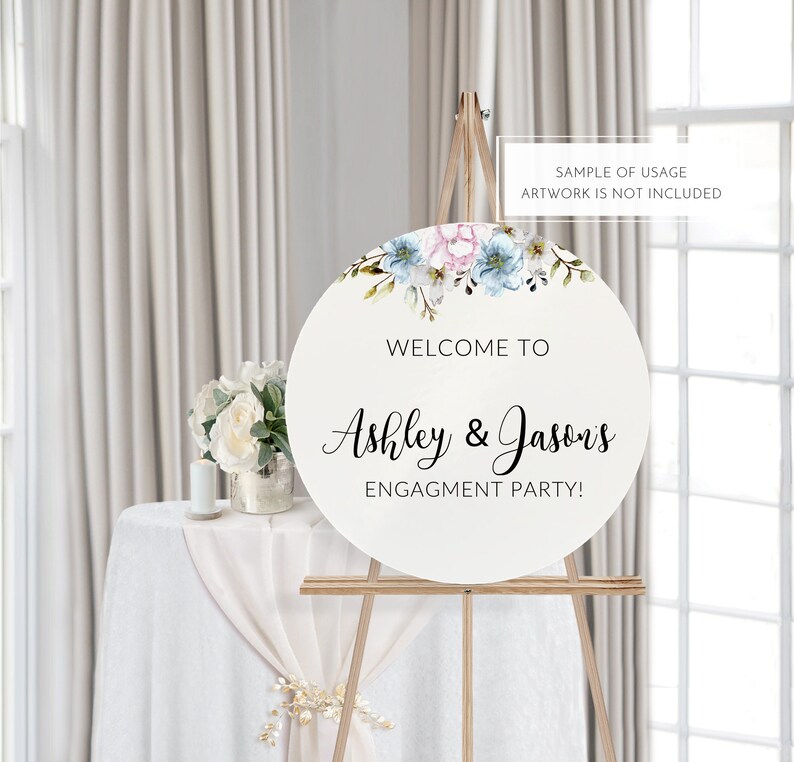 Download Modern Wedding Sign Mockup Circle Poster Mockup Round ...