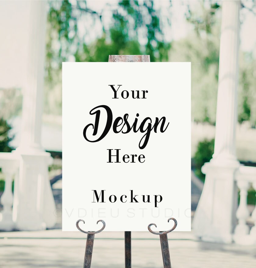 Poster Mockup Wedding Sign Mockup Easel Mockup Easel Etsy
