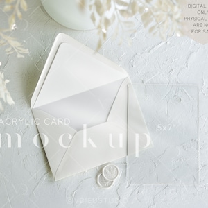 5x7" Akrylowe Zaproszenie Mockup, Akrylowe Karty Mockup, Akrylowe Zaproszenie Ślubne Mockup, PSD Smart Object, VDCARD-21