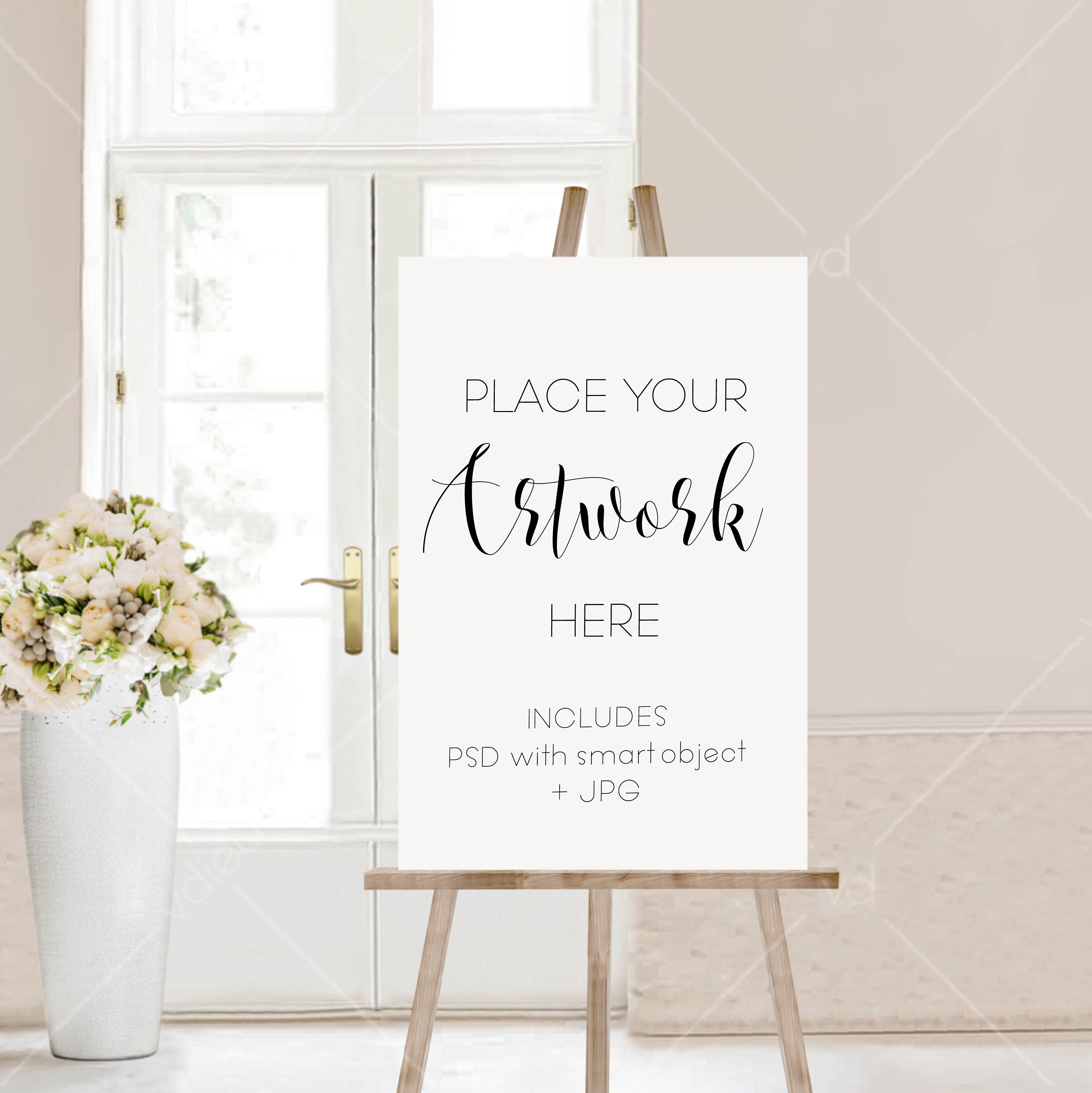 Download Welcome sign mockup Wedding Easel Mockup Baby Shower ...