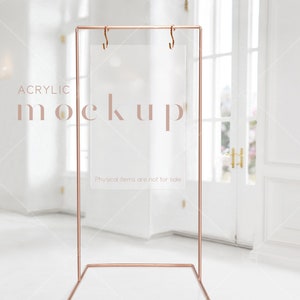 24x36&quot; Acrylic Wedding Sign Mockup: Copper Stand (Digital Download)