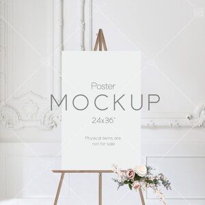 Maqueta de cartel de bienvenida para boda, maqueta de cartel de bienvenida, maqueta de cartel de boda, maqueta de caballete, maqueta de póster, maqueta de póster de 24 x 36 pulgadas, VDieu-275