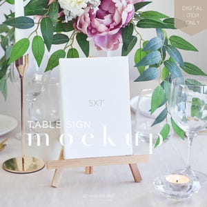 5x7 Table Sign Mockup: Menu, Number (Digital Download)