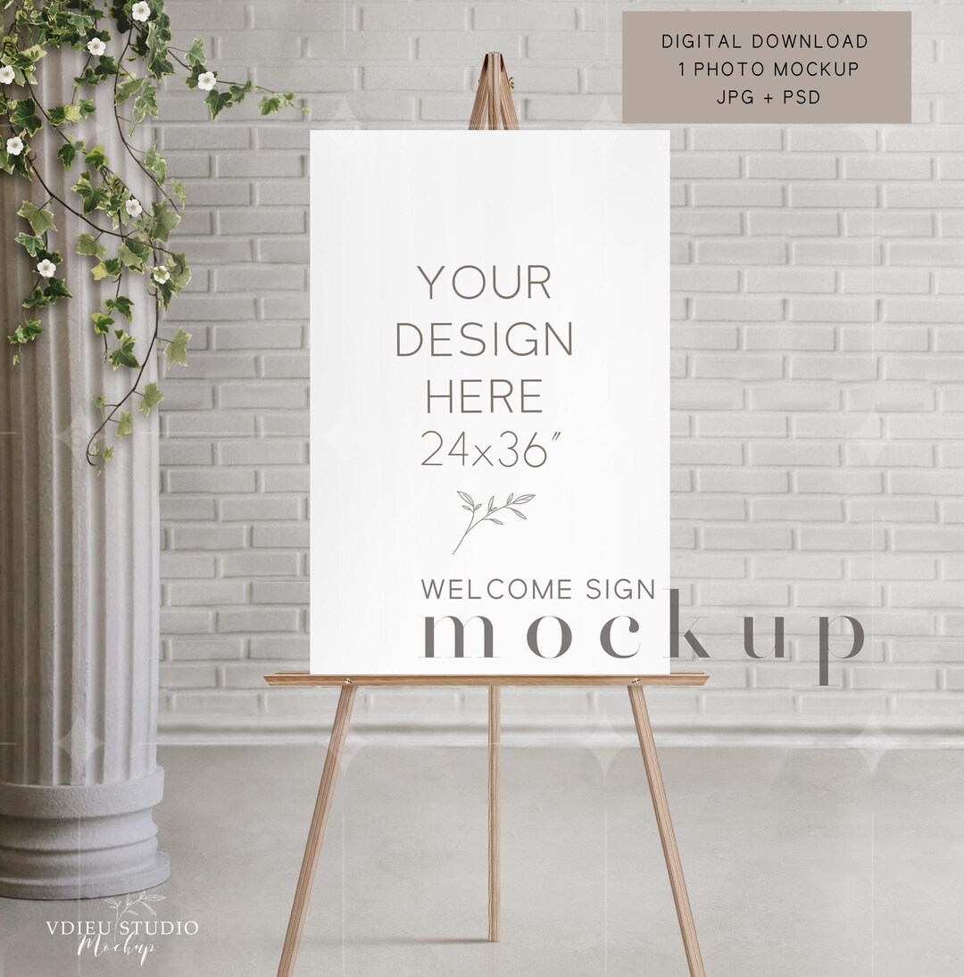 Welcome Poster Sign Mockup: 24x36