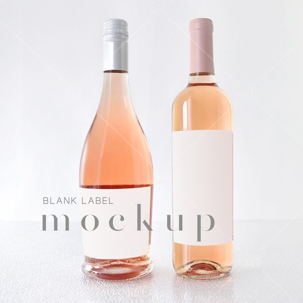 Wine and Champagne Bottle Label Mockup, Bottle Label Mockup, Bachelorette Favor Label Mockup, VDWine-44