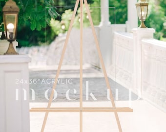 24x36" Vertical Acrylic Sign Mockup: Baby/Bridal Shower (Digital Download), VDieu-425