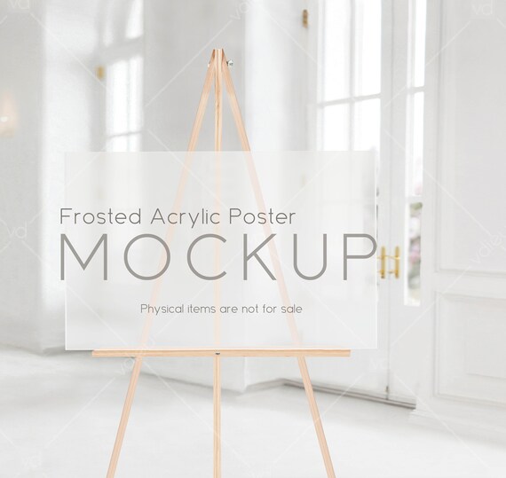 Frosted Acrylic Poster Mockup: Easel Sign, 24x36" (Digital Download), VDieu-440