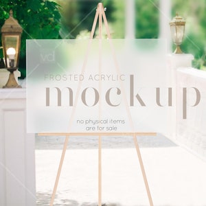 Frosted Acrylic Welcome Sign Mockup: 36x24&quot; Horizontal Display (Digital Download)