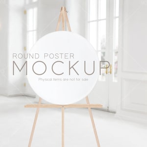 Round Canvas Mockup: Wedding Sign on Easel (Digital Download)