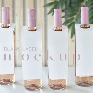 Maqueta de etiqueta colgante de botella, Maqueta de etiquetas para botellas de vino, Maqueta de 4 etiquetas en blanco, VDWine-50