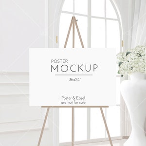 Easel Mockup, Bridal Shower Sign Mockup Image, Welcome Sign Mockup, Wedding  Stationary Mockup, 24x36 POSTER, Vdieu-299 