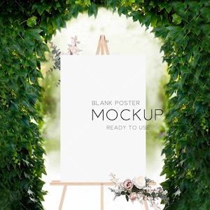 Wedding Sign Mockup: 24x36&quot; Poster on Easel (Digital Download)