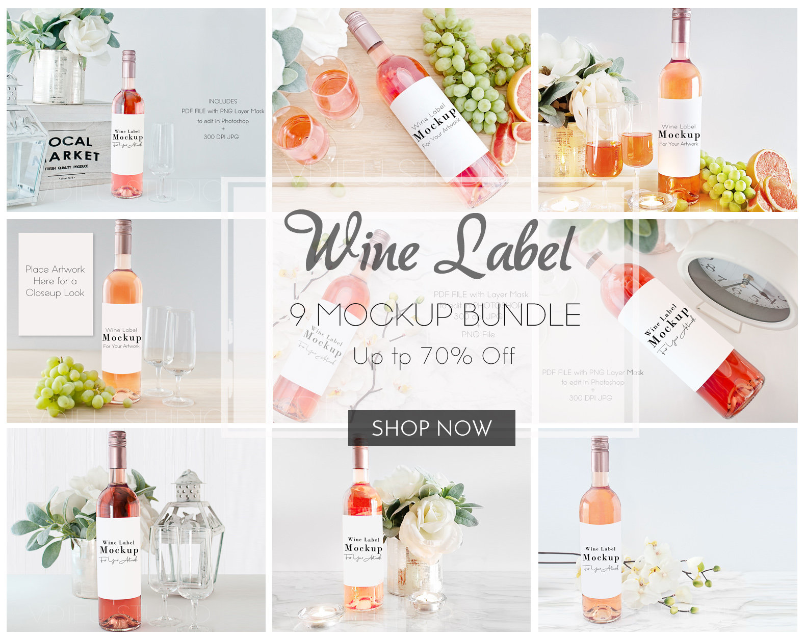 Wine Label Mockup Bundle Wine Bottle Mockup Bottle Mockup Etsy