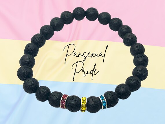 Personalized Pan Pride Bracelet / Minimalist Lava Bracelet / Subtle LGBTQ Pride Beaded Bracelet / LGBTQ Pride / Discreet Pride