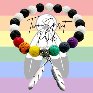 Personalized Two Spirit Pride Bracelet / Rainbow Beaded Bracelet / Subtle Pride / LGBTQ Jewelry / Handmade LGBT Gemstone Bracelet / Lava