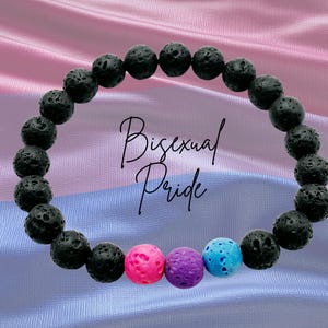 Personalized Bisexual Pride Bracelet / Pride Beaded Bracelet / Aromatherapy Bracelet / Subtle Pride / Bi Pride Month / Pride Accessories