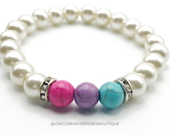 Bisexual Bracelet / Handmade Bi Pride Bracelet / Minimalist LGBT Bracelet / Subtle Pride Bracelet for Pride Month / Stretch