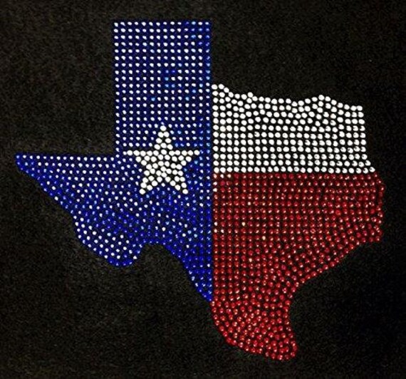 Bling Texas State Rhinestone Iron on Transfer 9PMT Etsy