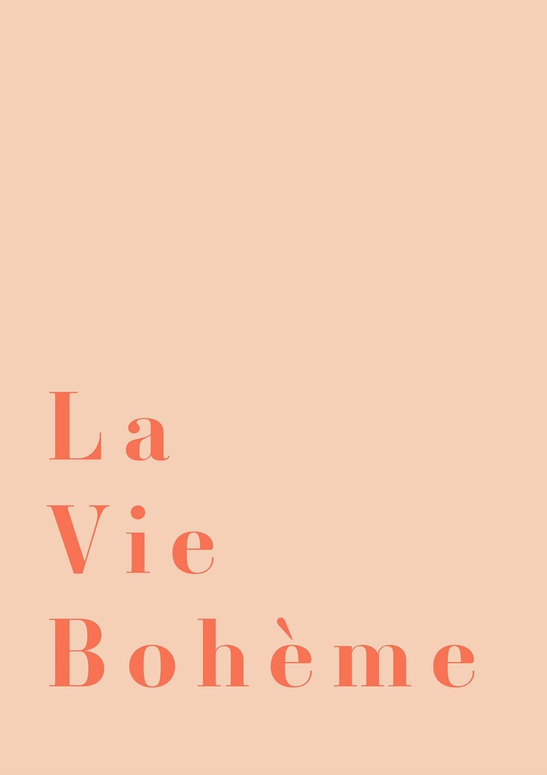 La vie boheme French typography quote art print Etsy