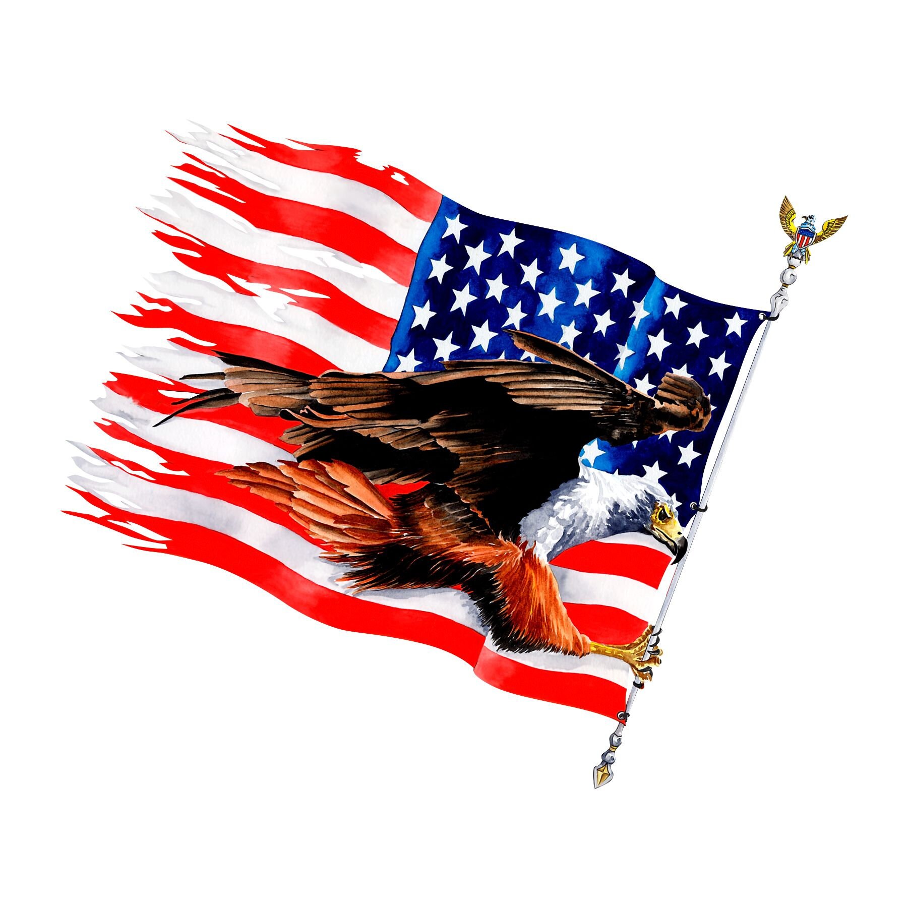 Amerikanische Flagge Mit Adler Logo Aufkleber Amerikanischen Etsy