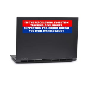 Peace Loving Liberal Bumper Sticker – Funny Political Decal, Pro Choice Civil Rights Equality Decal, Progressive Gift for Democrats image 3