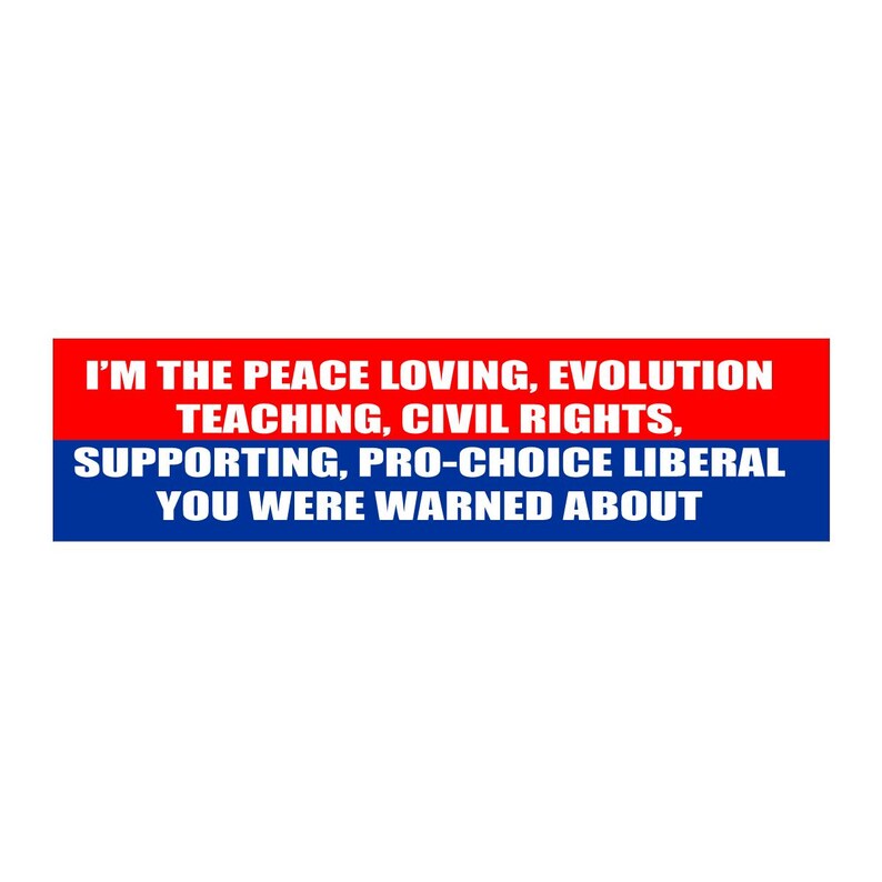 Peace Loving Liberal Bumper Sticker – Funny Political Decal, Pro Choice Civil Rights Equality Decal, Progressive Gift for Democrats image 5