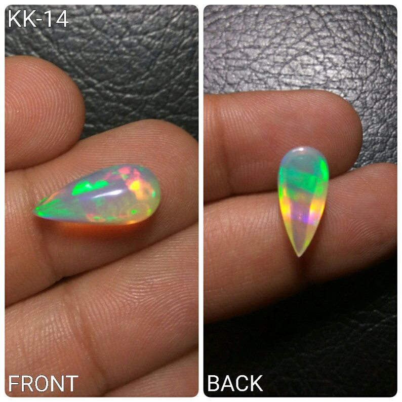 Pear opal cabochon-loose opal stone-Jewelry Supply-TCW 3.1 Carat-KK14 Pear shape Welo opal Opal-Fire Opal-Natural Ethiopian opal