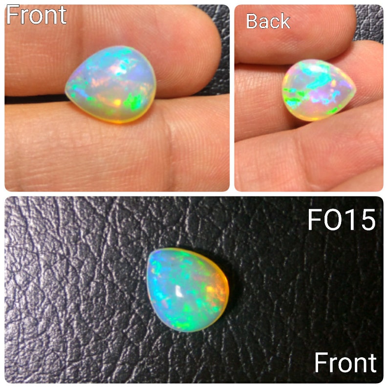 Ethiopian Opal 15x13 mm Oval Opal 7.66 Carat Natural Ethiopian Welo Fire Opal Oval Gemstone Multi Fire Opal Gemstone Electric Fire Opal
