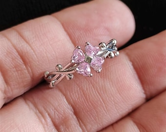 Bague minimaliste, bague midi, bague plaquée argent, bague de demande en mariage, bague florale, bague bling-bling, bague d'anniversaire, bague de promesse, bague statement.