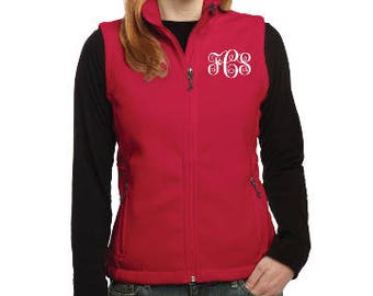 Gilet monogramme rouge