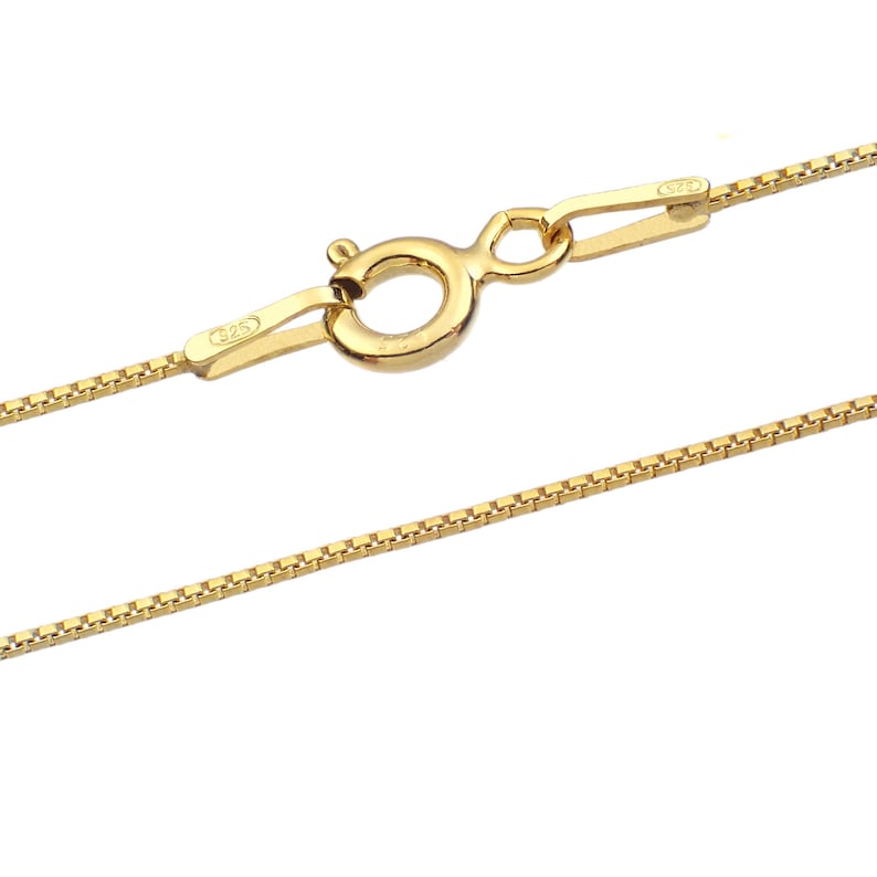 Catene 0.6 mm Veneziana d'argento 925 Sterling Lunghezze 40-75 cm Yellow Gold 18k Pl