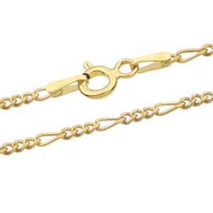 Silberne 1.5 mm Figaro Ketten 925 Sterling Längen 40-75 cm Yellow Gold 18k Pl