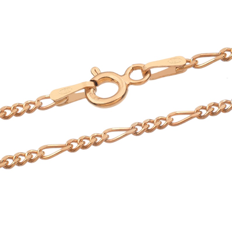 Silberne 1.5 mm Figaro Ketten 925 Sterling Längen 40-75 cm Rose Gold 18k Pl