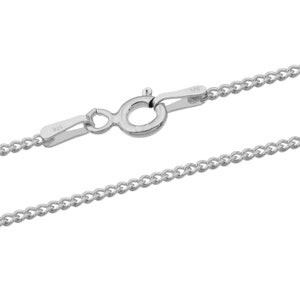 Cadenas 1.3 mm Barbada de plata 925 Sterling Longitudes 40-75 cm Rhodium Plated 925