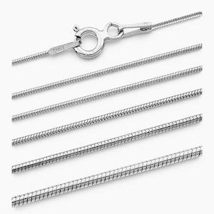 AURIORE łańcuszek żmijka 0.75-1.9 mm - 40-75 cm - Naszyjnik ze srebra rodowanego próby 925
