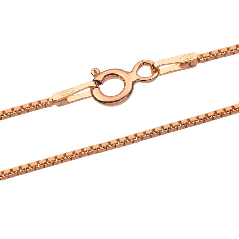 Silberne 1.0 mm Venezianerkette 925 Sterling Längen 40-75 cm Rose Gold 18k Pl