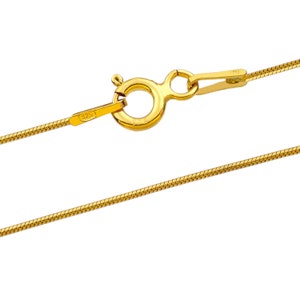 Chaînes 0.75 mm Serpent en argent 925 Sterling Longueurs 40-75 cm Yellow Gold 18k Pl