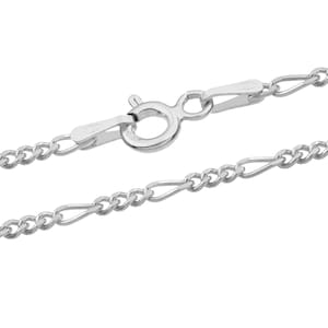 Silberne 1.5 mm Figaro Ketten 925 Sterling Längen 40-75 cm Rhodium Plated 925