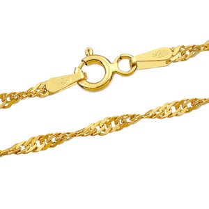 Silberne 2.0 mm Singapurketten 925 Sterling Längen 40-75 cm Yellow Gold 18k Pl