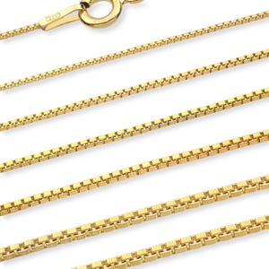 AURIORE łańcuszek Kostka Wenecka 0.6 mm - 40-75 cm - Naszyjnik ze złota Vermeil